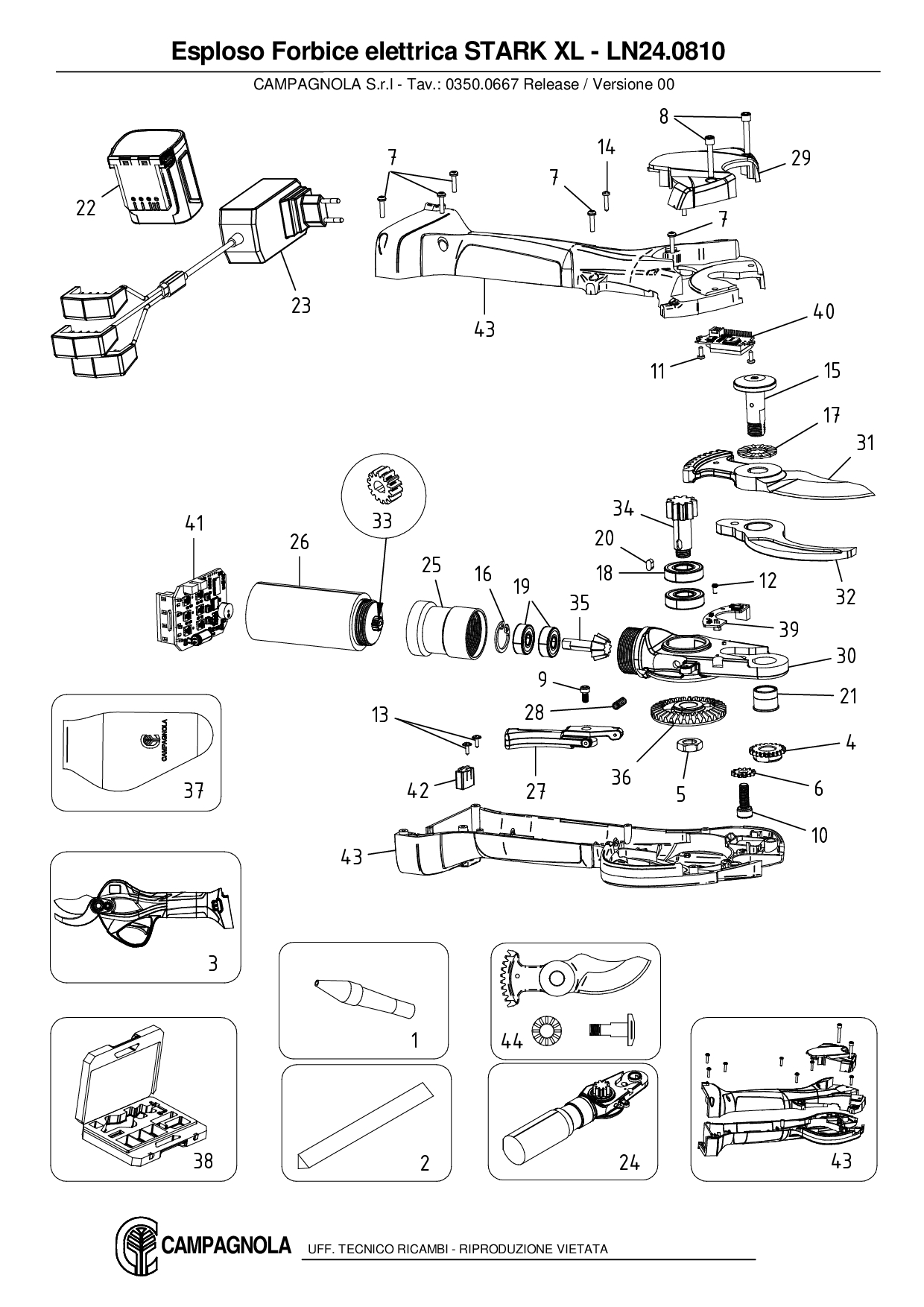 LN24.0810_Esploso Forbice elettrica STARK XL